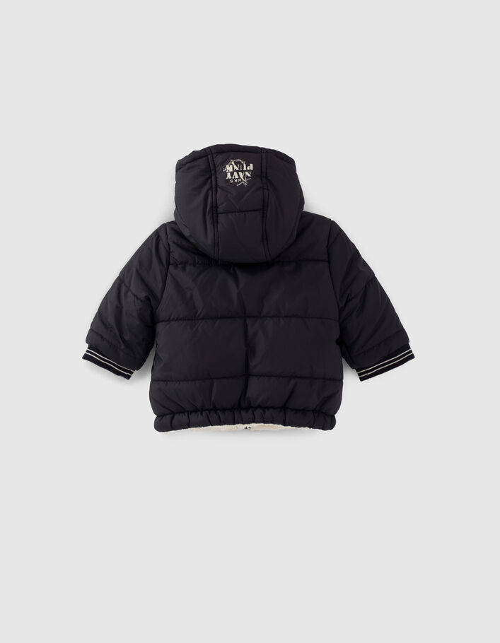 Baby boy’s navy and white Sherpa reversible padded jacket - IKKS