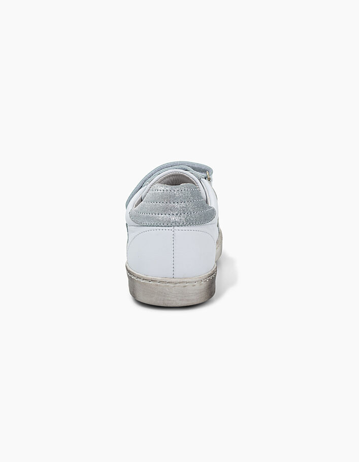 Girls’ off-white Velcro leather trainers with studs - IKKS