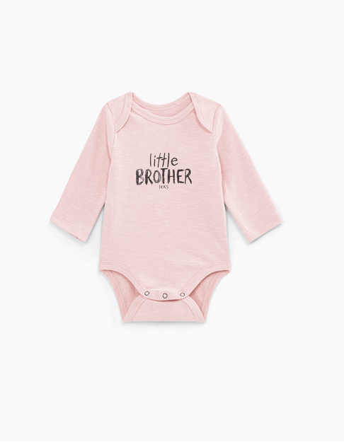 Baby’s light pink organic cotton bodysuit to personalise