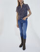 Kurz&auml;rmeliges Damenvoiletop mit Metallic-Paisley-Print-6