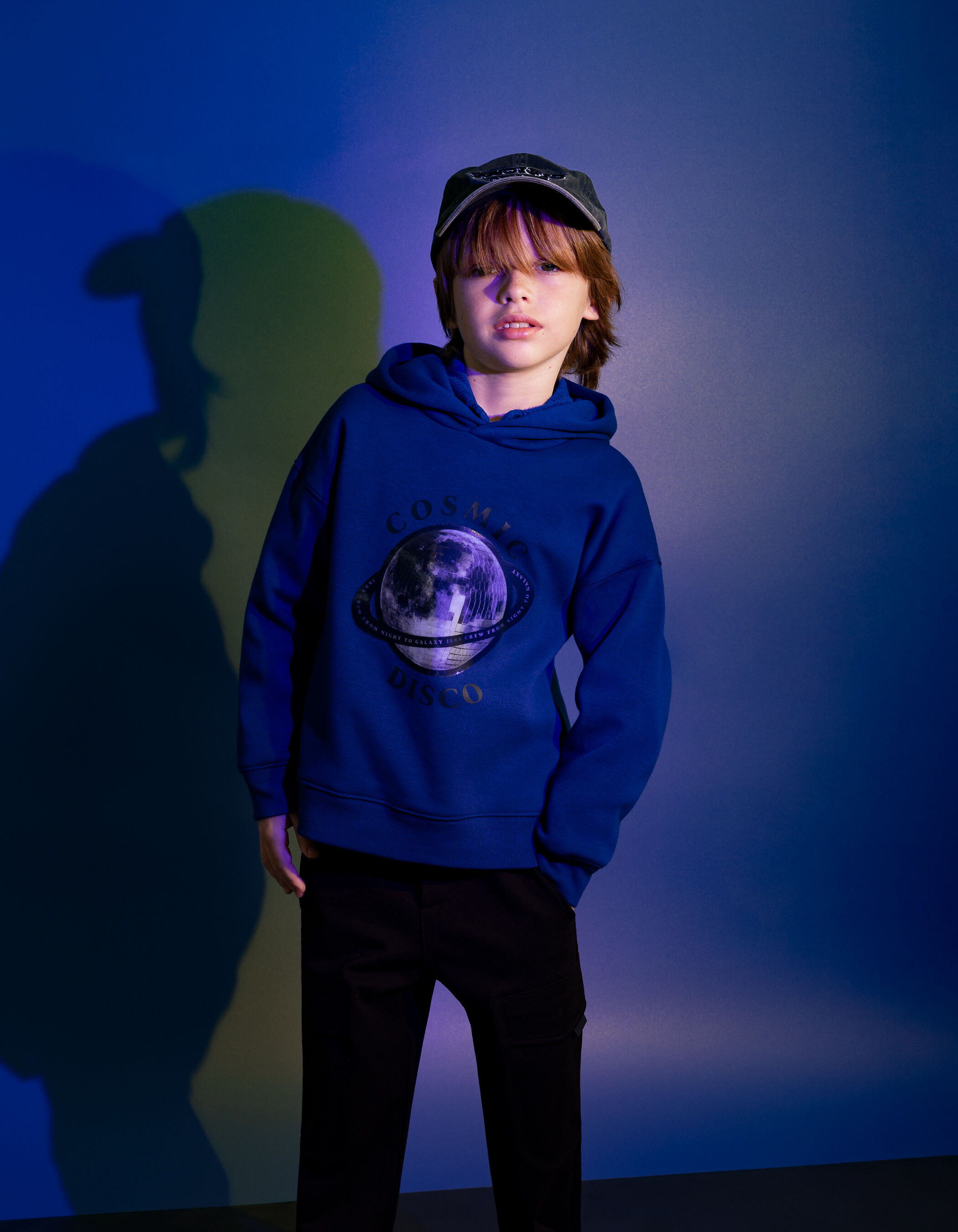 Sweat bleu visuel lenticulaire cosmic disco garcon IKKS