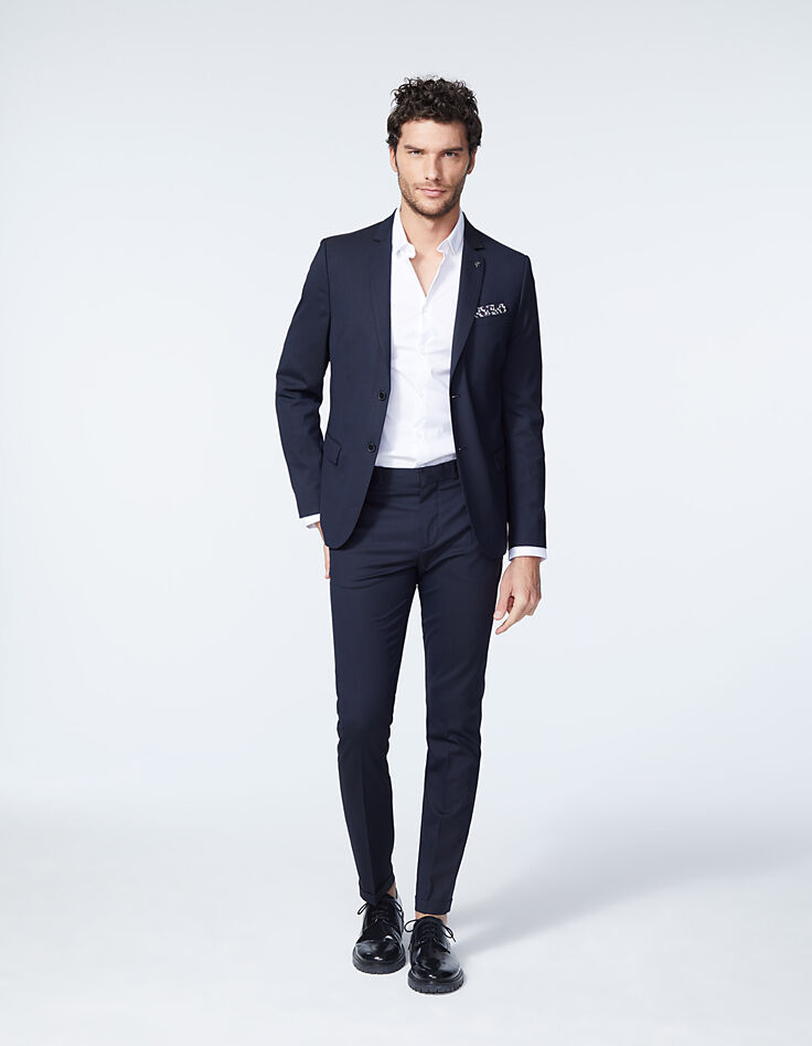 Chemise SLIM blanche détail col EASY CARE Homme-7 Chemise SLIM blanche détail col EASY CARE Homme-7