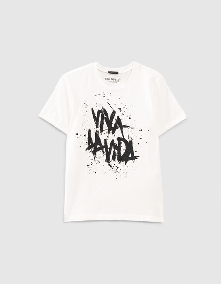 Cremeweißes Kinder-T-Shirt mit Schriftzug COLDPLAY x IKKS