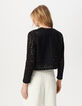 Schwarze Jacke mit offenem Makramee-Stil-3