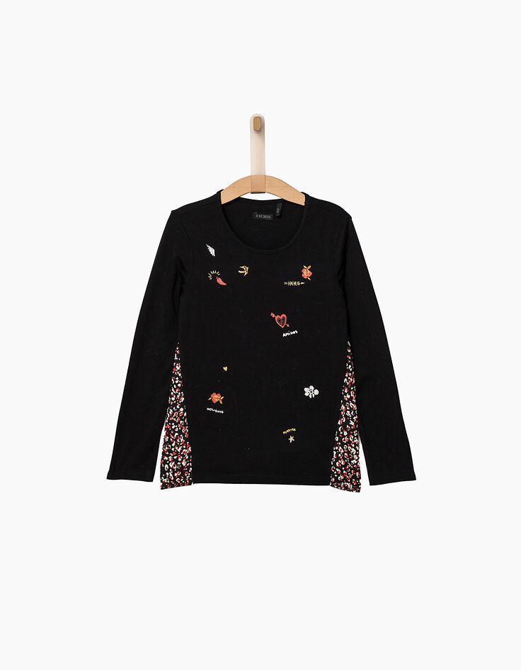 Girls' mixed-material top-2 Girls' mixed-material top-2