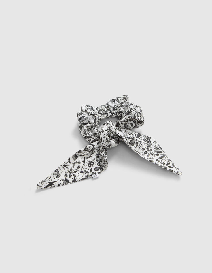 Schwarzes Mädchen-Scrunchie mit Dschungel-Rock-Print-1