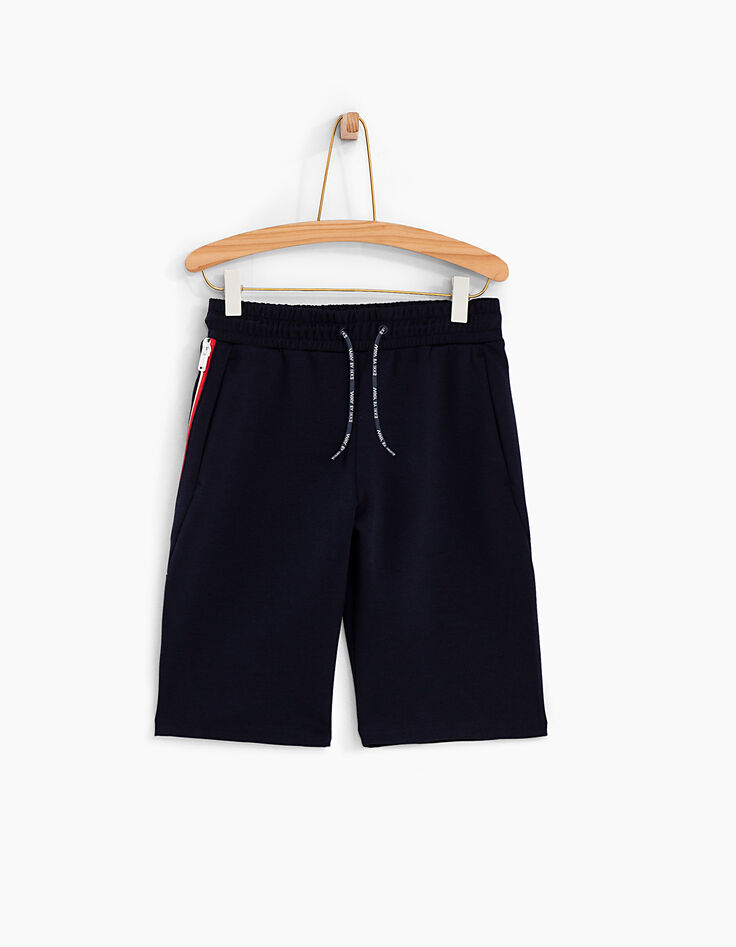 Bermuda navy à poche zippé côté garçon -2 Bermuda navy à poche zippé côté garçon -2