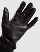 Schwarze Herrenlederhandschuhe mit Rippb&uuml;ndchen-5