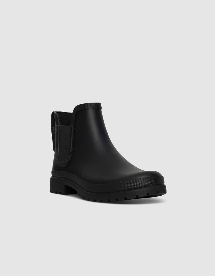 Schwarze Chelsea-Damengummistiefel Profilsohle-2
