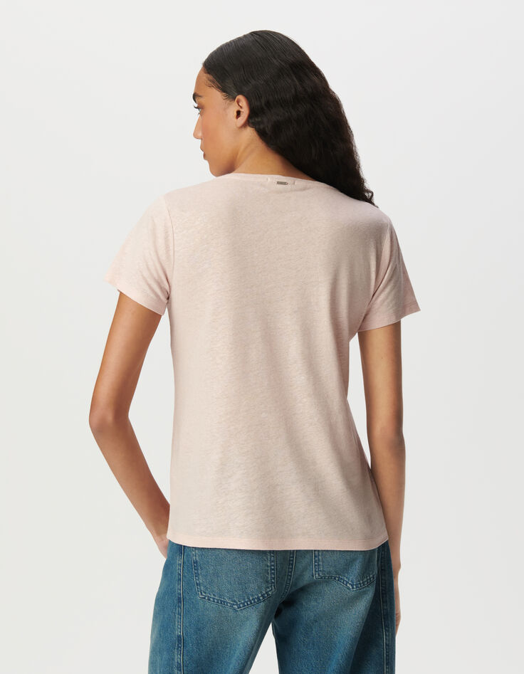Camiseta manga corta rosa irisado loose mujer-3