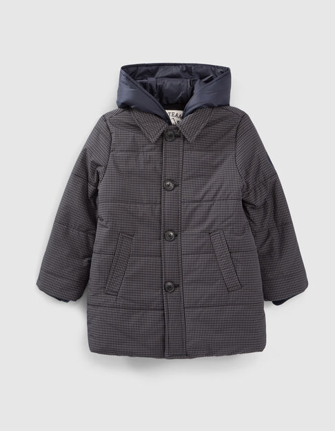 Trench plumas azul marino nailon cuadros niño - IKKS