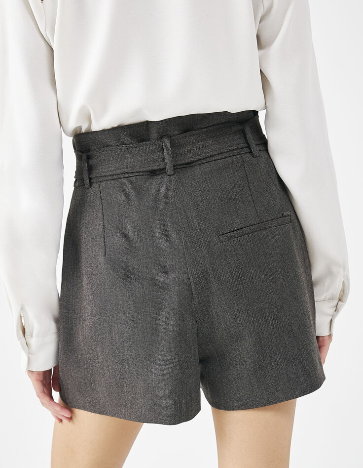 Short court marron ceinture amovible femme-4