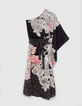 Robe asym&eacute;trique noire motif fleurs IKKS x GIGEEZ Femme-4