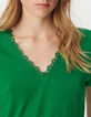 Groen T-shirt V-hals voor en achter-4