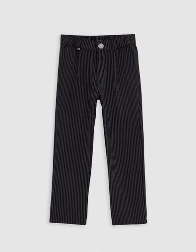 Zwarte krijtstreepbroek voor jongens - IKKS