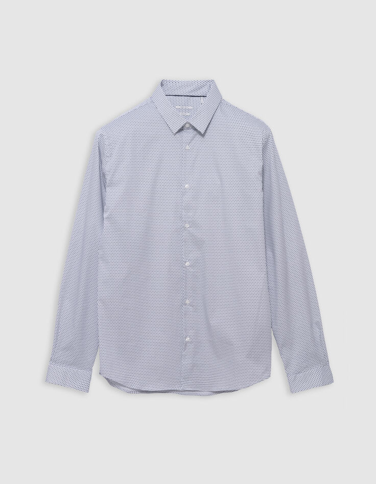 Men's white geometric print REGULAR shirt-7