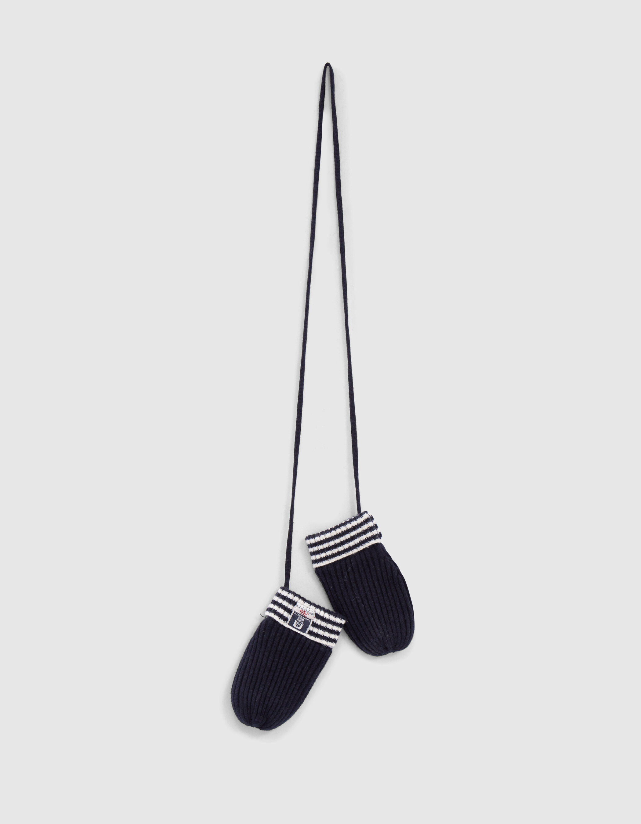 Moufles marine en tricot cotele bebe garcon IKKS