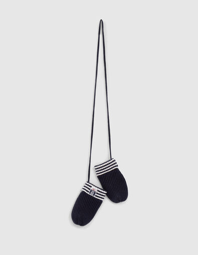 Moufles marine en tricot côtelé bébé garçon - IKKS