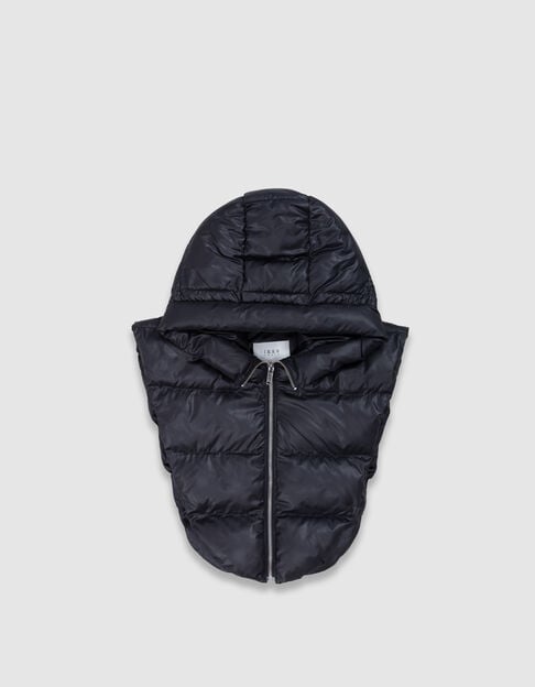 Capucha plumas negro nailon acolchado mujer - IKKS
