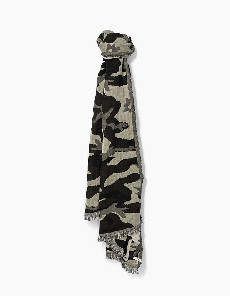 Chèche jacquard camouflage Los Angeles femme-1