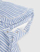 Baby girls' blue and white striped playsuit-5