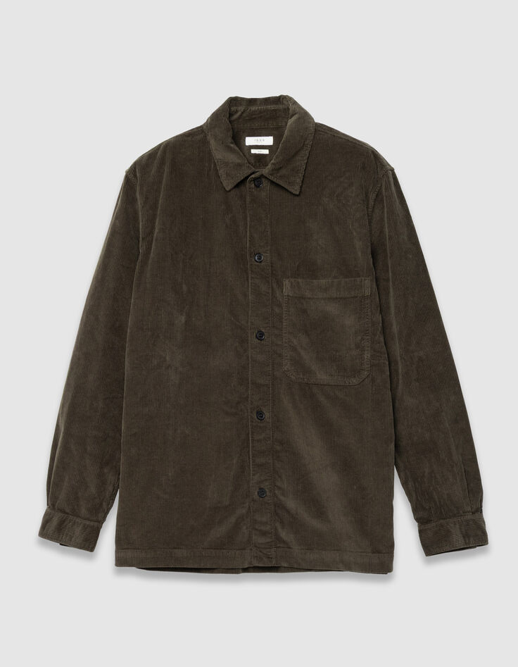 Surchemise kaki velours c&ocirc;tel&eacute; maxi poche Homme-6