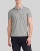 Polo caqui jaspeado bimaterial hombre-1