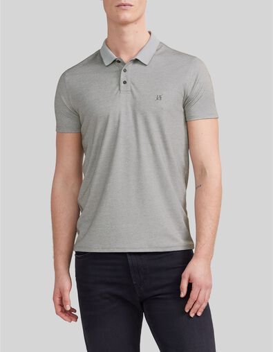 Polo caqui jaspeado bimaterial hombre - IKKS