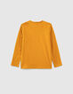 Camiseta ocre con visual cabeza de búfalo niño -4