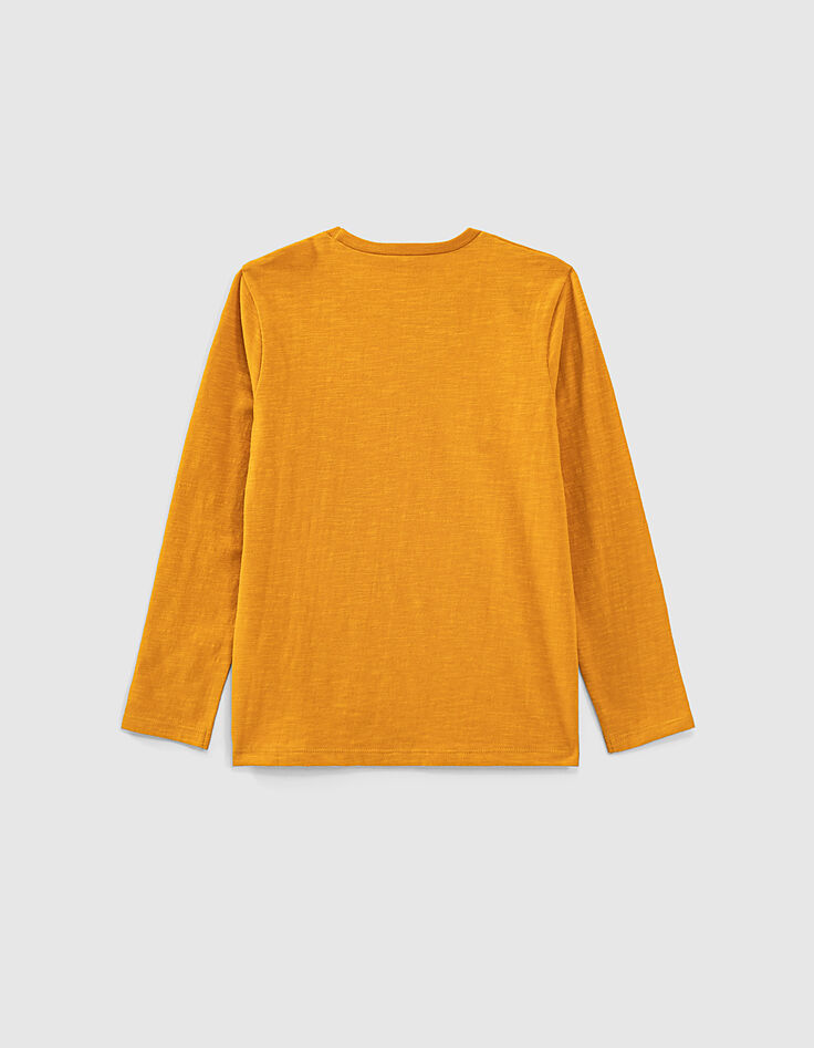 Camiseta ocre con visual cabeza de búfalo niño -4 Camiseta ocre con visual cabeza de búfalo niño -4