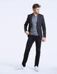 Men’s grey cotton knit polo shirt-6