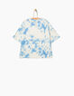 Girls' lavender-blue tie-dye T-shirt-3