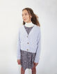 Lila vest chenilletricot meisjes -2