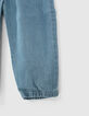 Pantalon stone blue Tencel® à ceinture brodée bébé fille-4