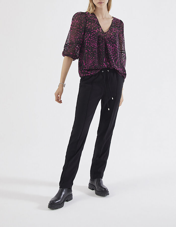 Blouse in plumetis-voile cosy flowers print dames-6