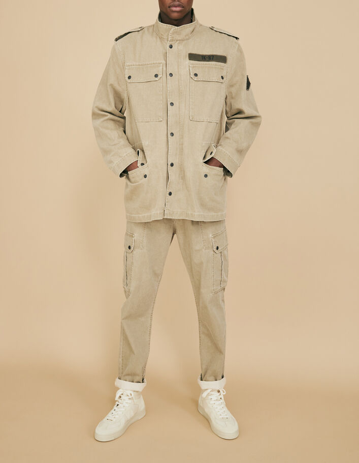 Men’s light khaki Terra® Denim safari jacket - IKKS