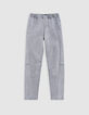 Boy's grey cut-off knee JOGGER jeans-1