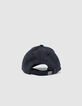 Casquette grise flanelle chevrons brodés Femme-3