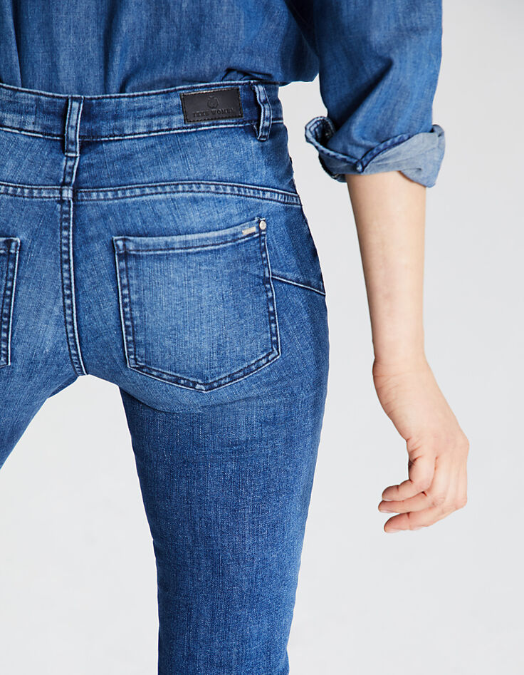 Women&rsquo;s blue mid-high 7/8 sculpt-up slim jeans-3