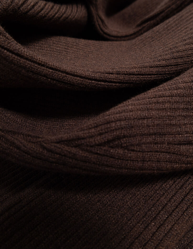 Robe tube marron tricot c&ocirc;tel&eacute; I.Code-7