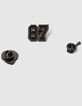 Schwarze Rocker-Jungenpins aus Metall-3