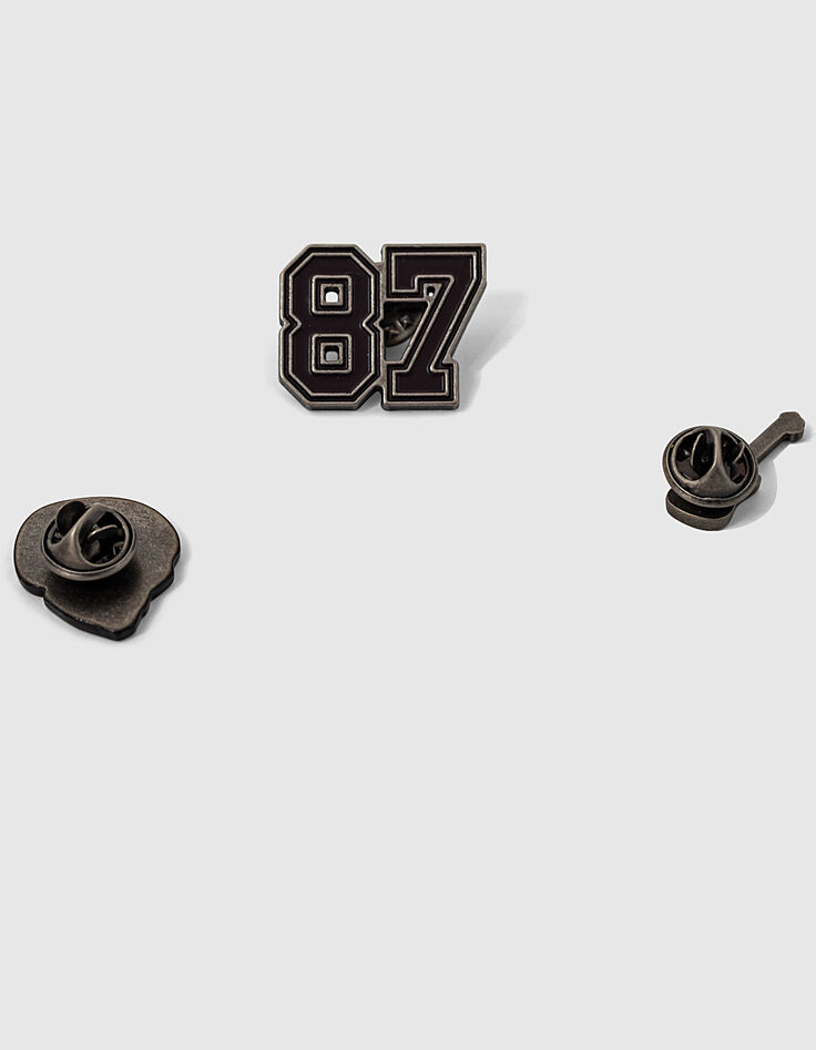Schwarze Rocker-Jungenpins aus Metall-3