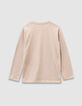 Camiseta manga larga beige bandera relieve niño-5