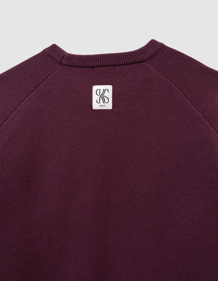 Robe pull bordeaux tricot fille-8