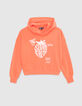 Girls&rsquo; red hoodie with slogan strawberry print-1