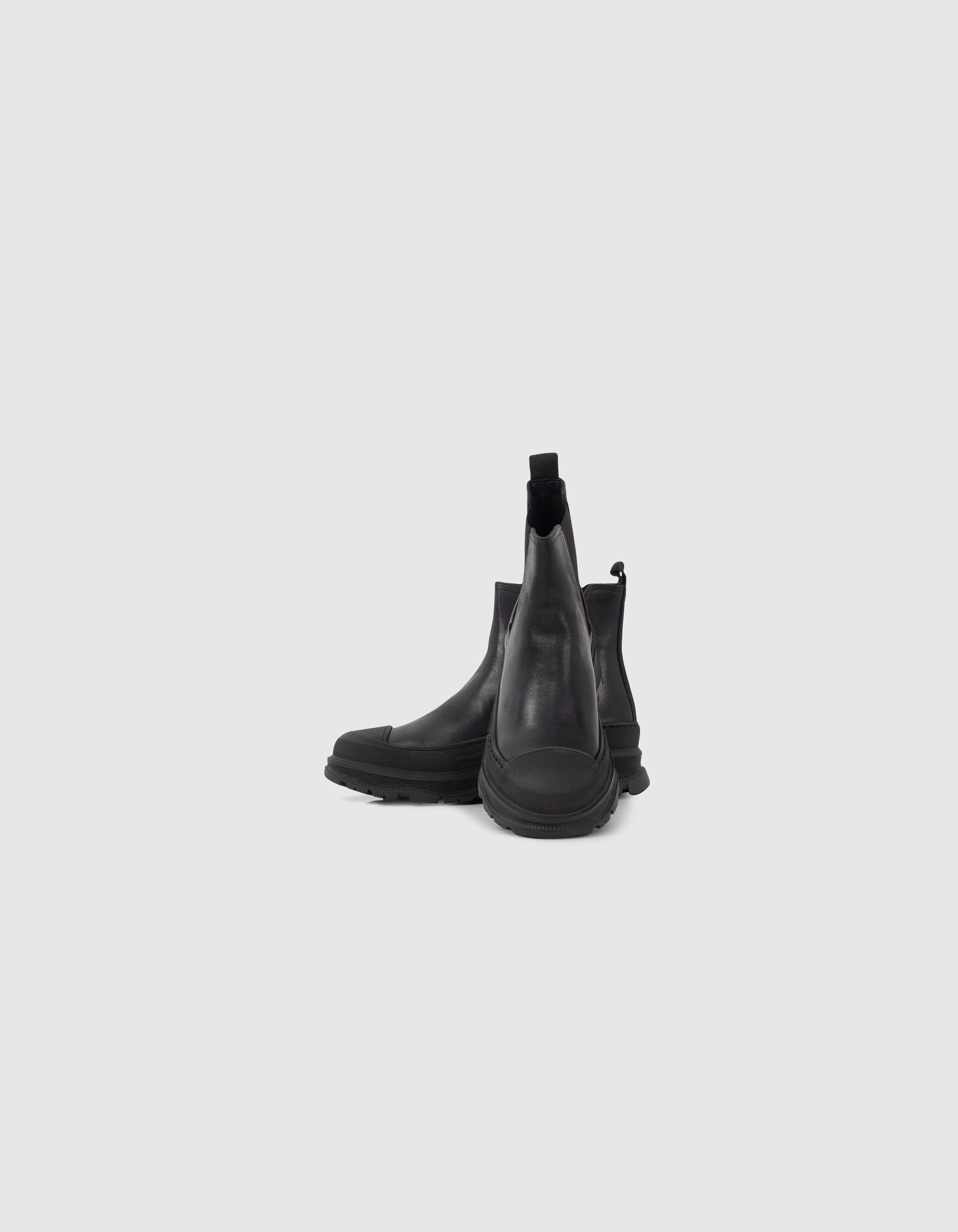 Boots noir deals cranté à talon