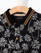 Polo negro con estampado palmeras niño -4