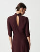 Women’s burgundy high neck long dress-5