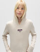 Beiges Mädchen-Kapuzenshirt Rippstick Rosen-2