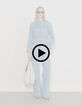 Veste en jean bleu waterless sans col Femme-7